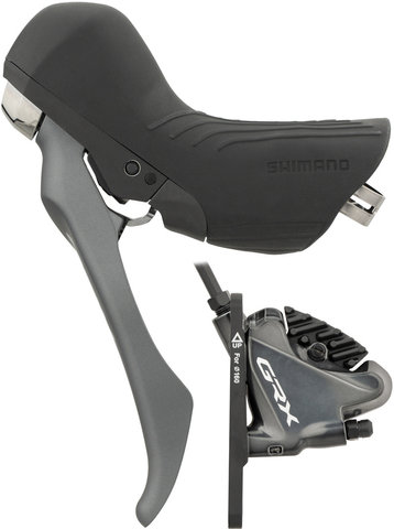 Shimano Freno de disco GRX BR-RX810 + ST-RX810-LA Remote - negro-gris/rueda delantera