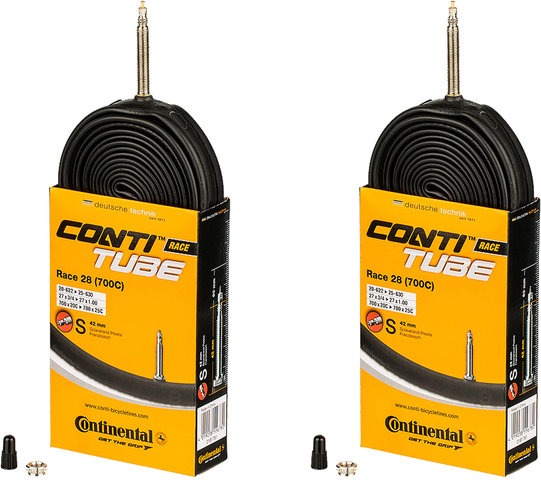 Continental Cubierta plegable en set de 2 Grand Prix 5000 28" + Cámara Race 28 - negro/25-622 (700 x 25C) SV 42 mm