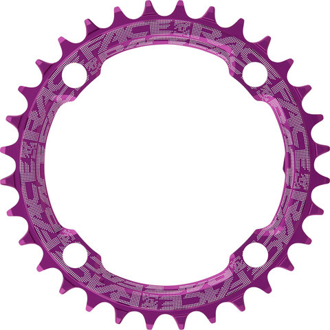 Race Face Plato Narrow Wide, 4 brazos, círculo de agujeros 104 mm, 10/11/12 vel. - purple/32 dientes