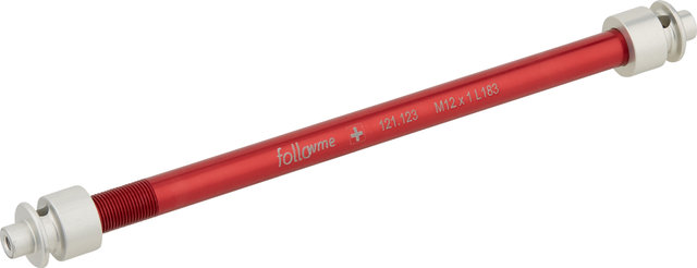 FollowMe Adaptador de eje pasante de 12 mm de aluminio - rojo/12 mm, 1,0 mm, 183 mm