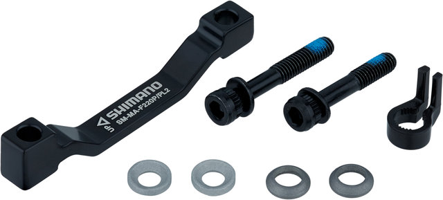 Shimano Adaptador de frenos de disco para discos de 220 mm - negro/PM 8" a PM +20 mm