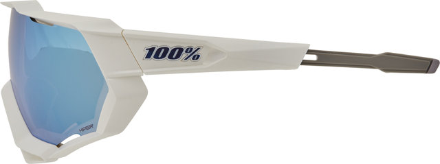 100% Speedtrap Hiper Sportbrille - matte white/hiper blue multilayer mirror