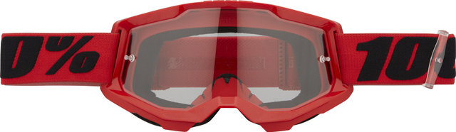 100% Strata 2 Clear Lens Goggle - red/clear