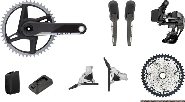 SRAM Red 1 XPLR eTap 1x12-speed 40 AXS Groupset - natural carbon/170.0 mm 40 tooth, 10-44