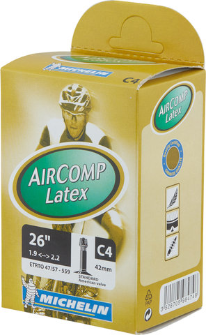 Michelin C4 Aircomp Latex MTB inner tube for 26" tyres - universal/47/57-559 Schrader 42 mm