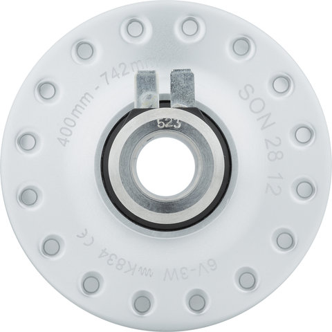 SON Delux 12 Centre Lock Disc Dynamo Hub - silver-anodised/32 hole
