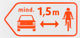 bc basic Minimum Distance Car Decal - orange/universal